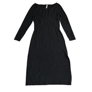 Daily Practice Anthropologie Midi Dress Navy Blue Scoop Neck Sweater